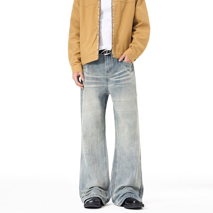 Herren Extraweit geschnittene Vintage-Baggy-Jeans mit tiefem Schritt und ausladendem Saum Echo Archiv