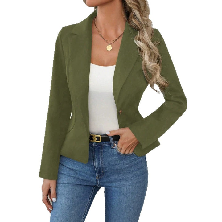 Damen Taillierter Ein-Knopf-Blazer mit Reverskragen und Eingrifftaschen – Valéne