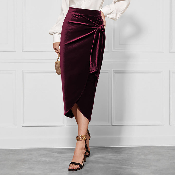 Damen Eleganter Wickelrock mit Taillengürtel Echo Archiv
