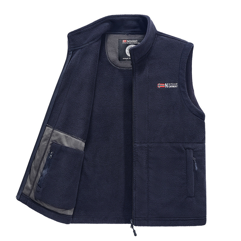Herren Fleece-Weste mit hohem Kragen und praktischen Taschen Echo Archiv