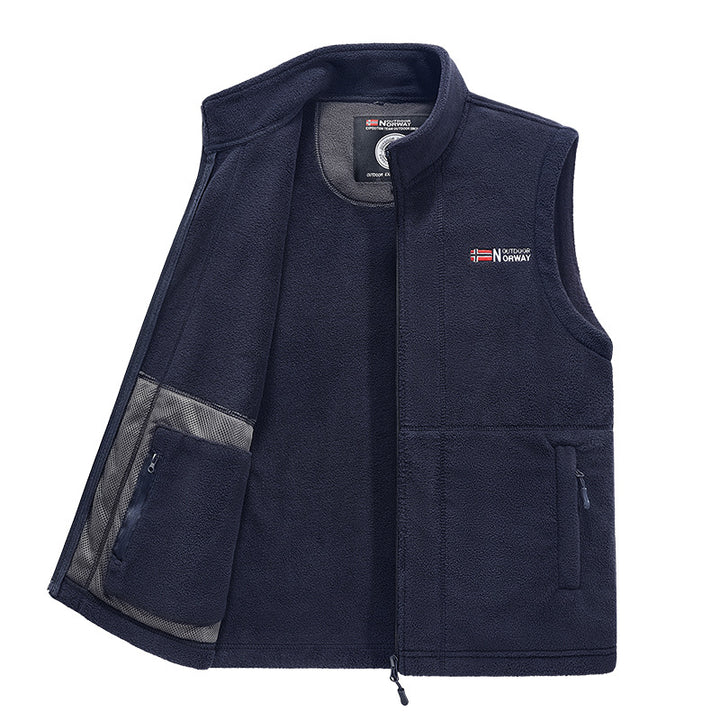 Herren Fleece-Weste mit hohem Kragen und praktischen Taschen Echo Archiv