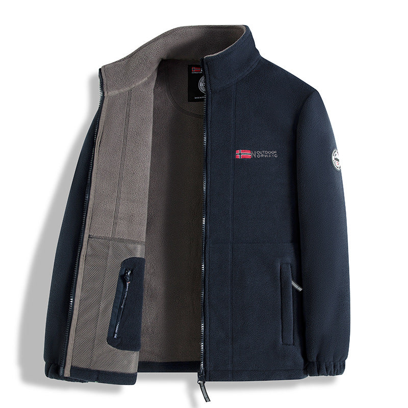 Herren Fleecejacke mit hohem Kragen Echo Archiv
