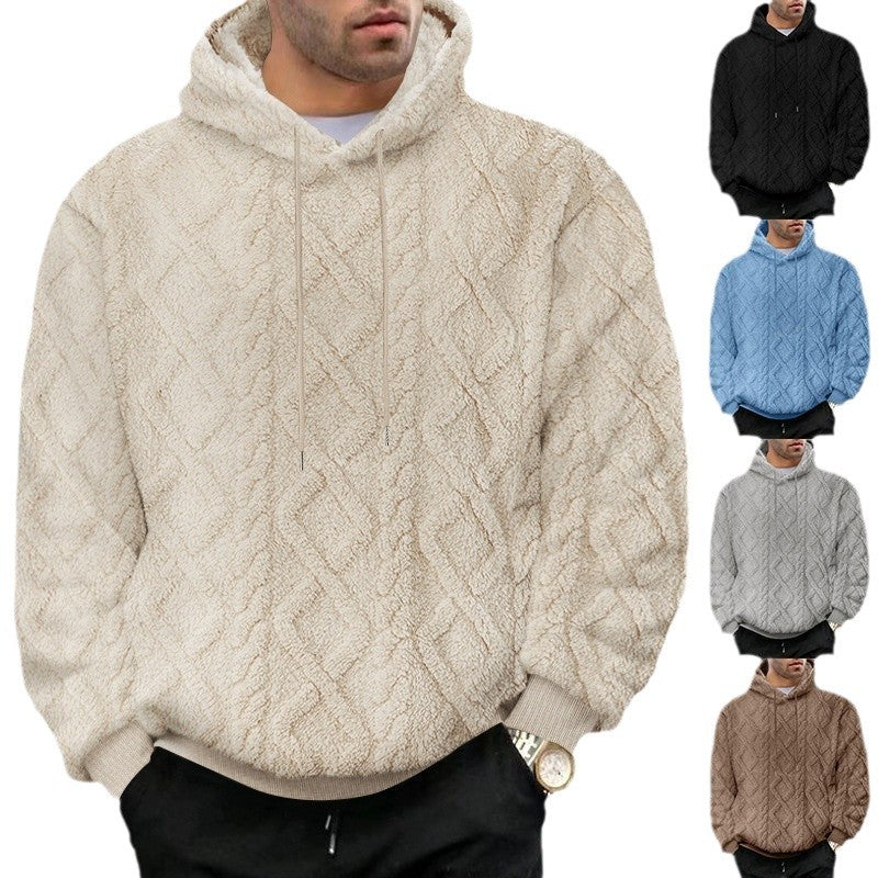 Herren kuscheliger Kapuzenpullover mit strukturiertem Design Echoarchiv