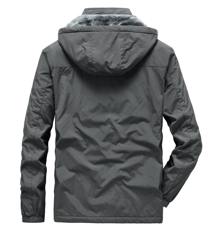 Herren Outdoorjacke mit Plüsch-Innenfutter, verstellbarer Kapuze und winddichter Front Echo Archiv
