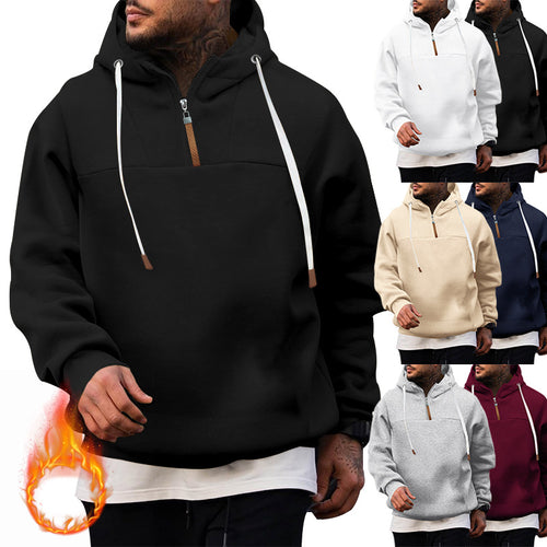 Herren Hoodie mit hohem Kragen und innovativem Reißverschluss Echoarchiv