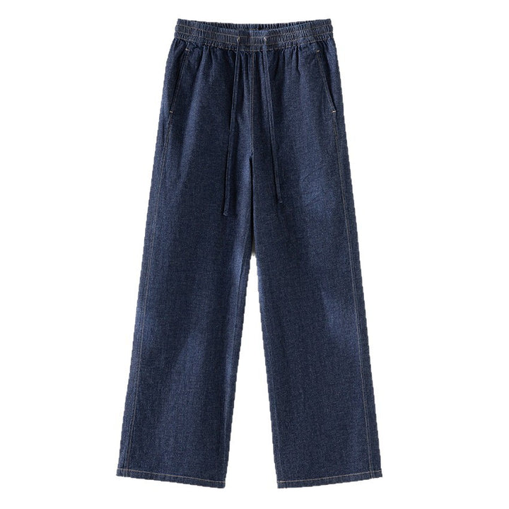 Damen Weite Jeanshose mit elastischem Bund und Tunnelzug Echoarchiv