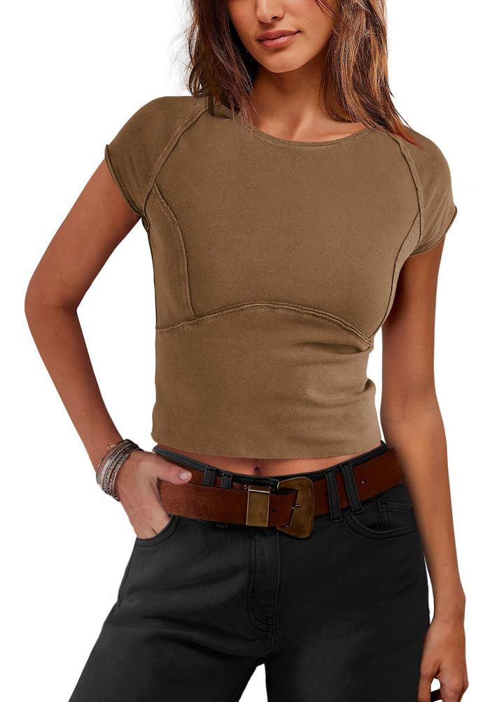Damen Crop-Top mit figurbetonendem Schnitt und sportlichem Design Echo Archiv