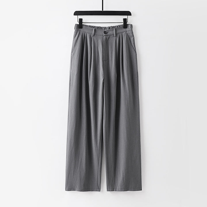 Damen weite Hose mit hoher Taille und Bundfalten Echoarchiv