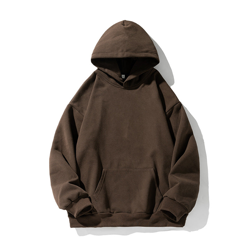 Unisex Kastenförmiger Kapuzenpullover mit minimalistischer Nahtführung, Kängurutasche und verlängertem Rückenteil Echo Archiv