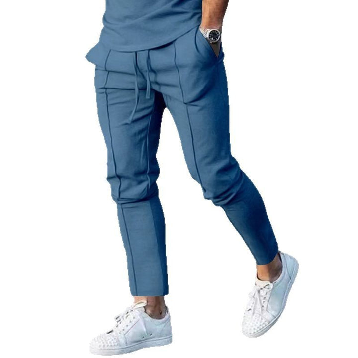 Herren nan Slim Tapered Jogginghose mit dekorativen Steppnähten, elastischem Tunnelzug und schmalem Knöchelabschluss Echo Archiv