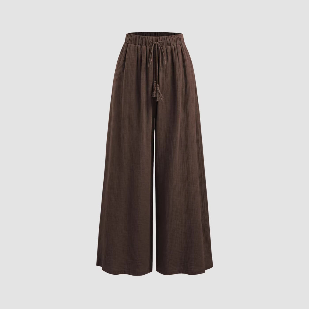 Damen weite Sommerhose im lässigen Boho-Stil mit elastischem Bund und seitlichen Taschen Echo Archiv
