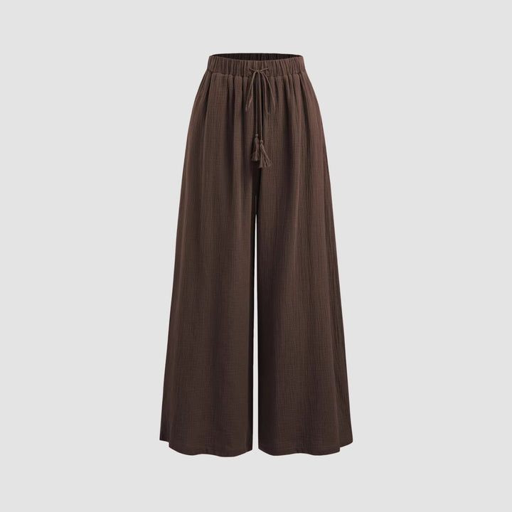 Damen weite Sommerhose im lässigen Boho-Stil mit elastischem Bund und seitlichen Taschen Echo Archiv
