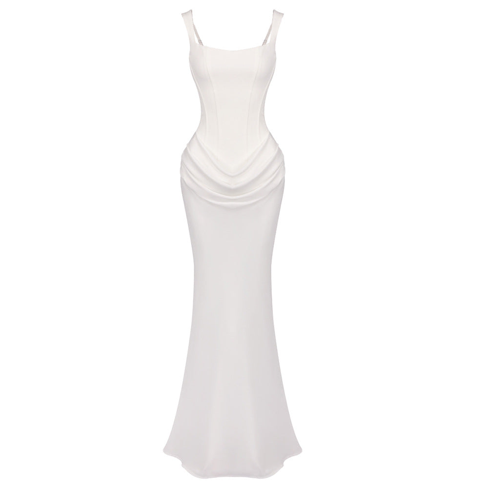 Damen Elegantes langes Etuikleid mit taillierter Silhouette und raffinierter Drapierung Echo Archiv