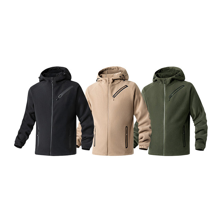 Herren technische Softshell-Fleecejacke mit Kapuze und wasserabweisenden Reißverschlüssen Echo Archiv