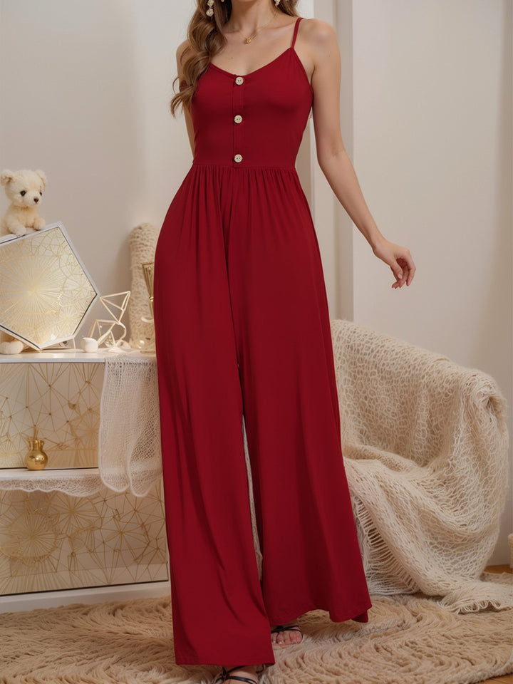 Damen Jumpsuit mit knöpfbarem Oberteil und weitem Bein Echo Archiv