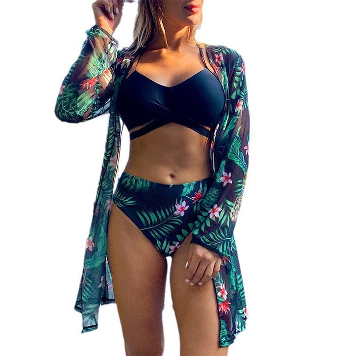 Damen Bikini-Set mit floralem Design und weitem Cover-Up Echo Archiv
