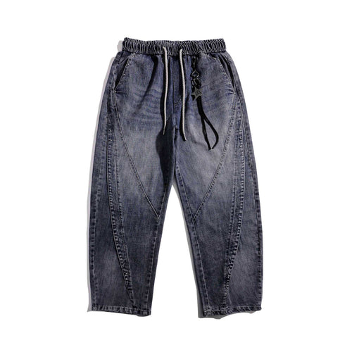 Damen Jeans-Jogger mit elastischem Bund, Ziernähten und Karabiner‑Detail Echoarchiv