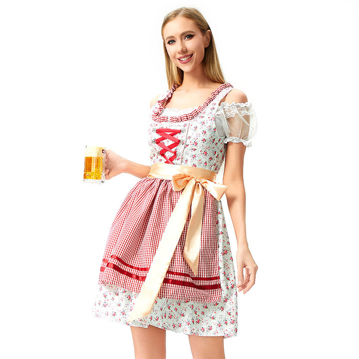 Damen nan Blusenkleid im Trachtenstil mit dekorativem Korsettband und geraffter Schürze Echo Archiv