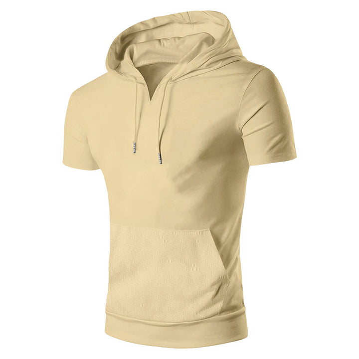 Herren Kurzarm Hoodie mit praktischer Kängurutasche und atmungsaktivem Stoff Echoarchiv