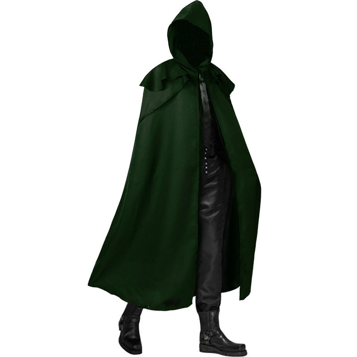 Unisex nan langer Kapuzenumhang mit weitem Fall, abnehmbarem Schultercape und verdecktem Bindesystem Echo Archiv
