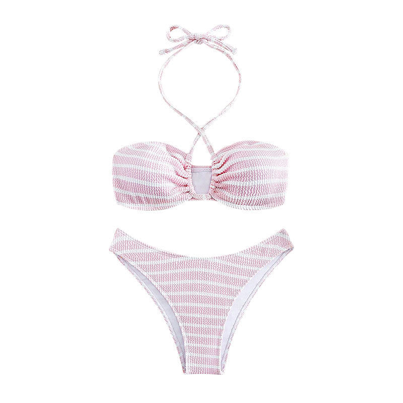 Damen Push-Up Bikini mit verstellbaren Trägern und modischem Streifendesign Echo Archiv