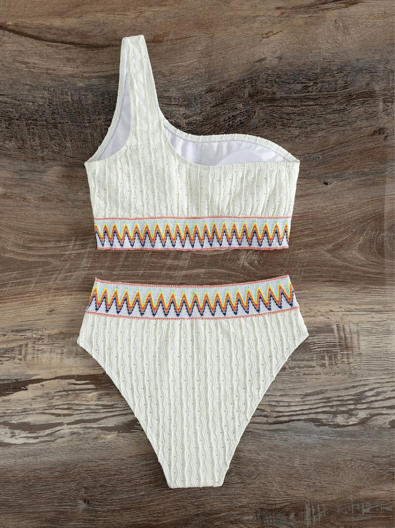 Damen Hochgeschnittenes One-Shoulder Bikini-Set Echo Archiv