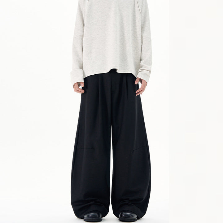 Herren Ultraweite Bügelfalten-Hose mit tiefem Schritt und fließender Twill-Qualität Echo Archiv
