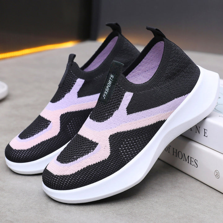Damen nan nahtloser Strick-Sockensneaker mit elastischem Einstieg, atmungsaktiver Mesh-Struktur und leichter EVA-Dämpfung Echo Archiv
