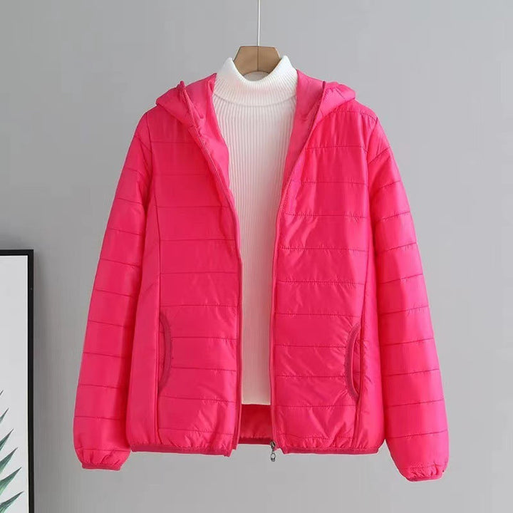 Damen gesteppte Übergangsjacke mit praktischen Taschen und Kapuze Echoarchiv