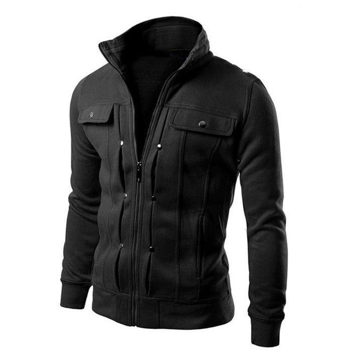 Herren modische Fleecejacke mit hohen Kragen und praktischen Taschen Echoarchiv
