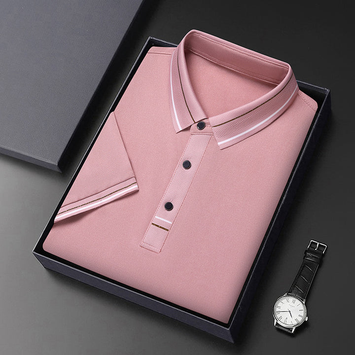 Herren modernes Polohemd mit strukturiertem Material und eleganten Akzenten Echoarchiv