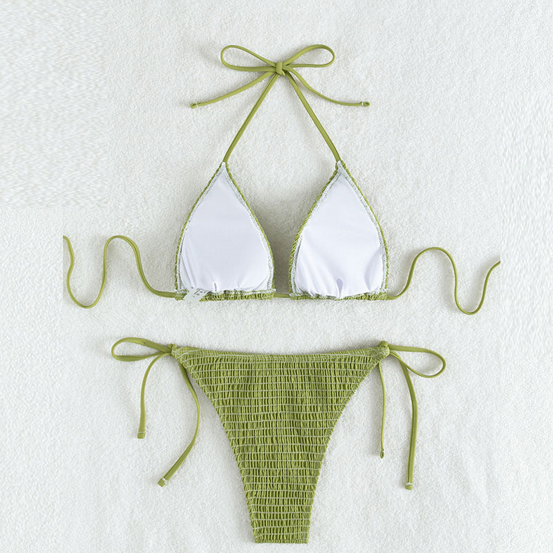 Damen Triangel-Bikini-Set mit schmalem Bund und verstellbaren Trägern Echo Archiv