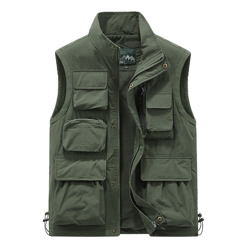 Herren wattierte Multifunktions-Taschenweste mit Fleece-Innenfutter und Stehkragen Echo Archiv