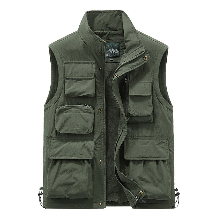 Herren wattierte Multifunktions-Taschenweste mit Fleece-Innenfutter und Stehkragen Echo Archiv