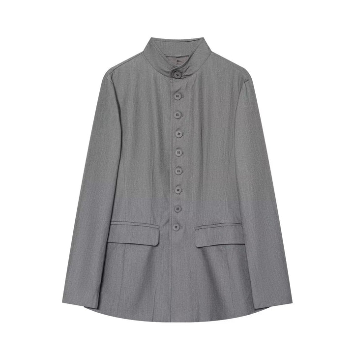 Damen taillierter Stehkragen-Blazer mit durchgehender Knopfleiste Echo Archiv