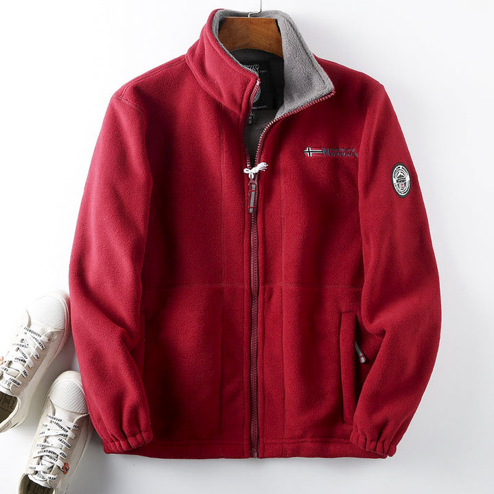 Herren nan Fleecejacke mit hohem Stehkragen, durchgehendem Reißverschluss und elastischen Bündchen Echo Archiv
