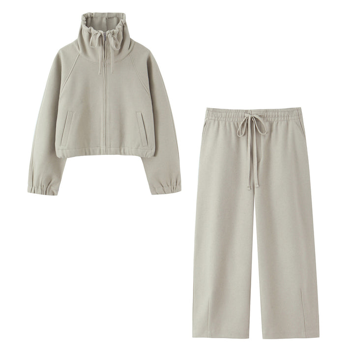 Damen 10+ weite High‑Waist Lounge‑Palazzohose mit Elastikbund und Tunnelzug Echo Archiv