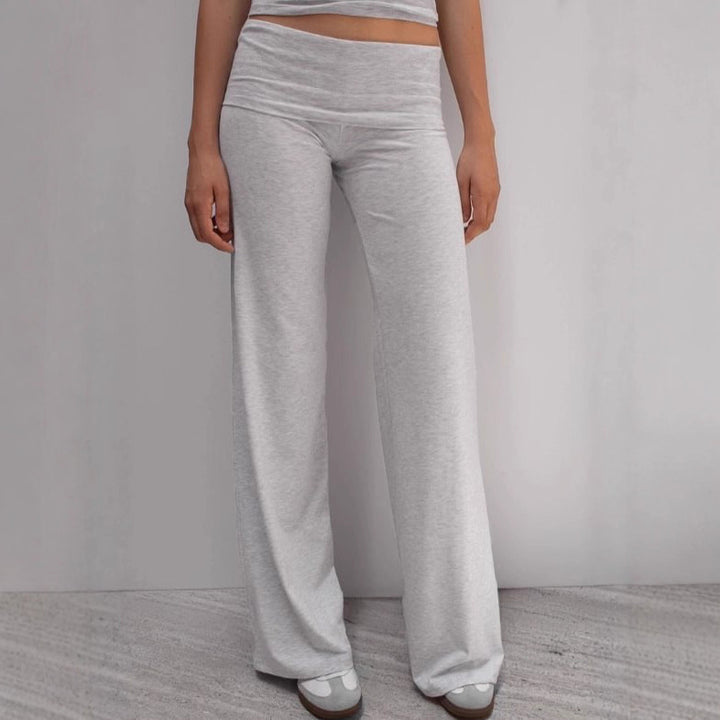 Damen Weite Palazzo-Yoga-Hose mit hohem Umschlagbund Echo Archiv