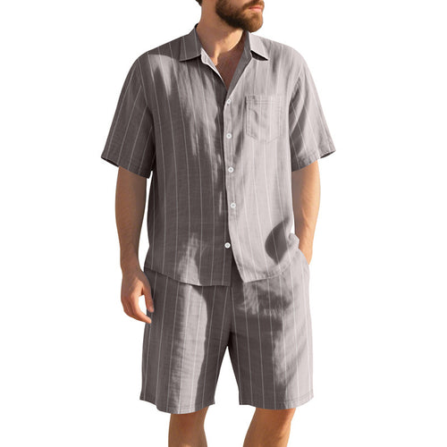 Herren modisches Kurzarmhemd und Shorts Set Echoarchiv