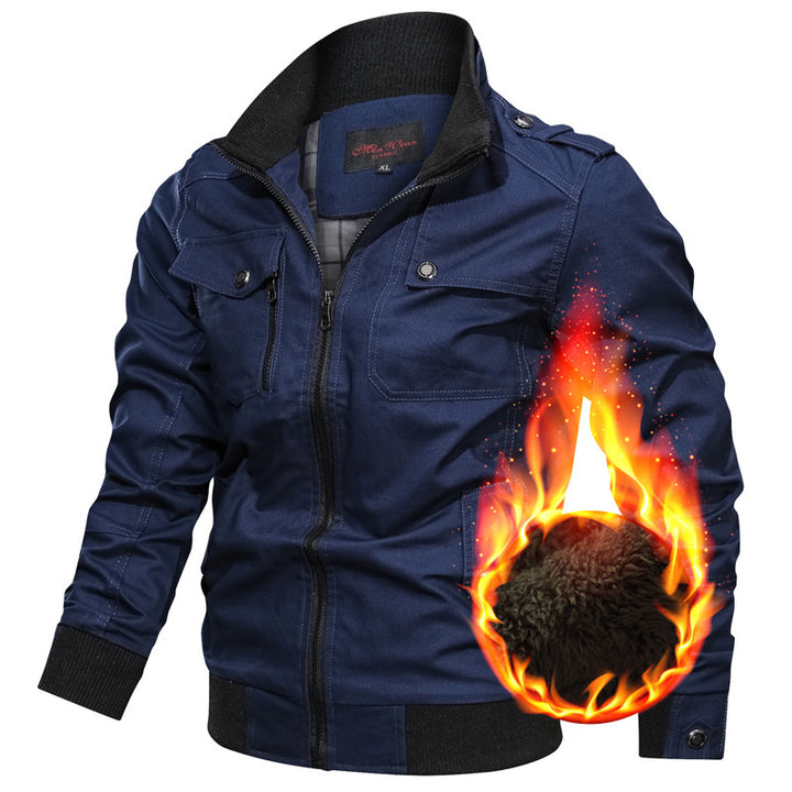 Herren nan multifunktionale Piloten-Bomberjacke mit herausnehmbarer Teddy-Innenweste, Schulterpatten und verdecktem Reißverschluss Echo Archiv