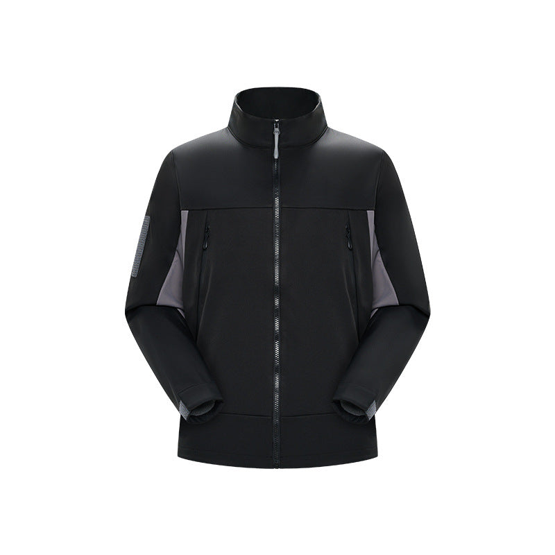 Herren Hybrid-Softshelljacke im Urban-Tech-Look mit hohem Stehkragen und verdecktem Reißverschluss Echo Archiv