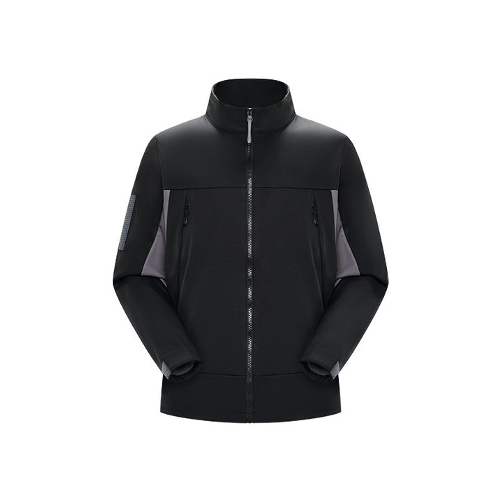 Herren Hybrid-Softshelljacke im Urban-Tech-Look mit hohem Stehkragen und verdecktem Reißverschluss Echo Archiv