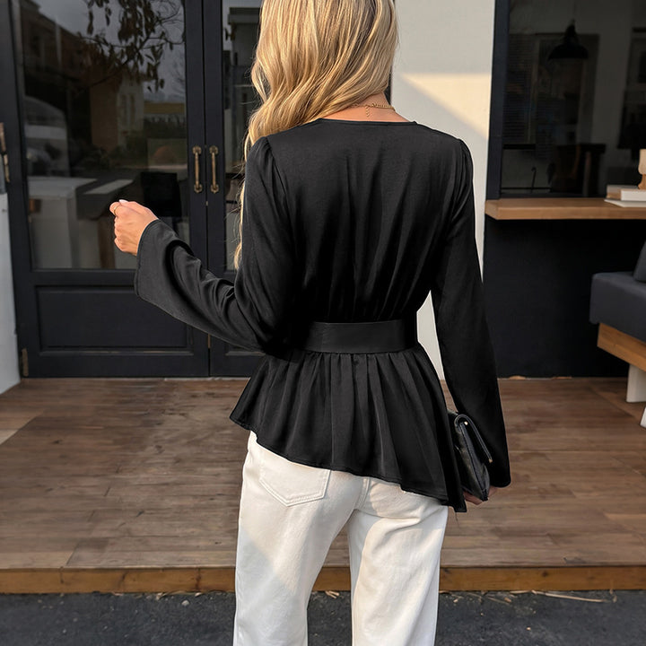 Damen Elegante Wickelbluse mit Gürteldetails Echo Archiv