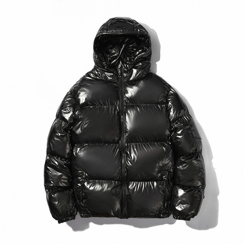 Herren Hochglänzende Wattierte Kapuzenjacke mit Steppung und Thermo‑Füllung Echo Archiv