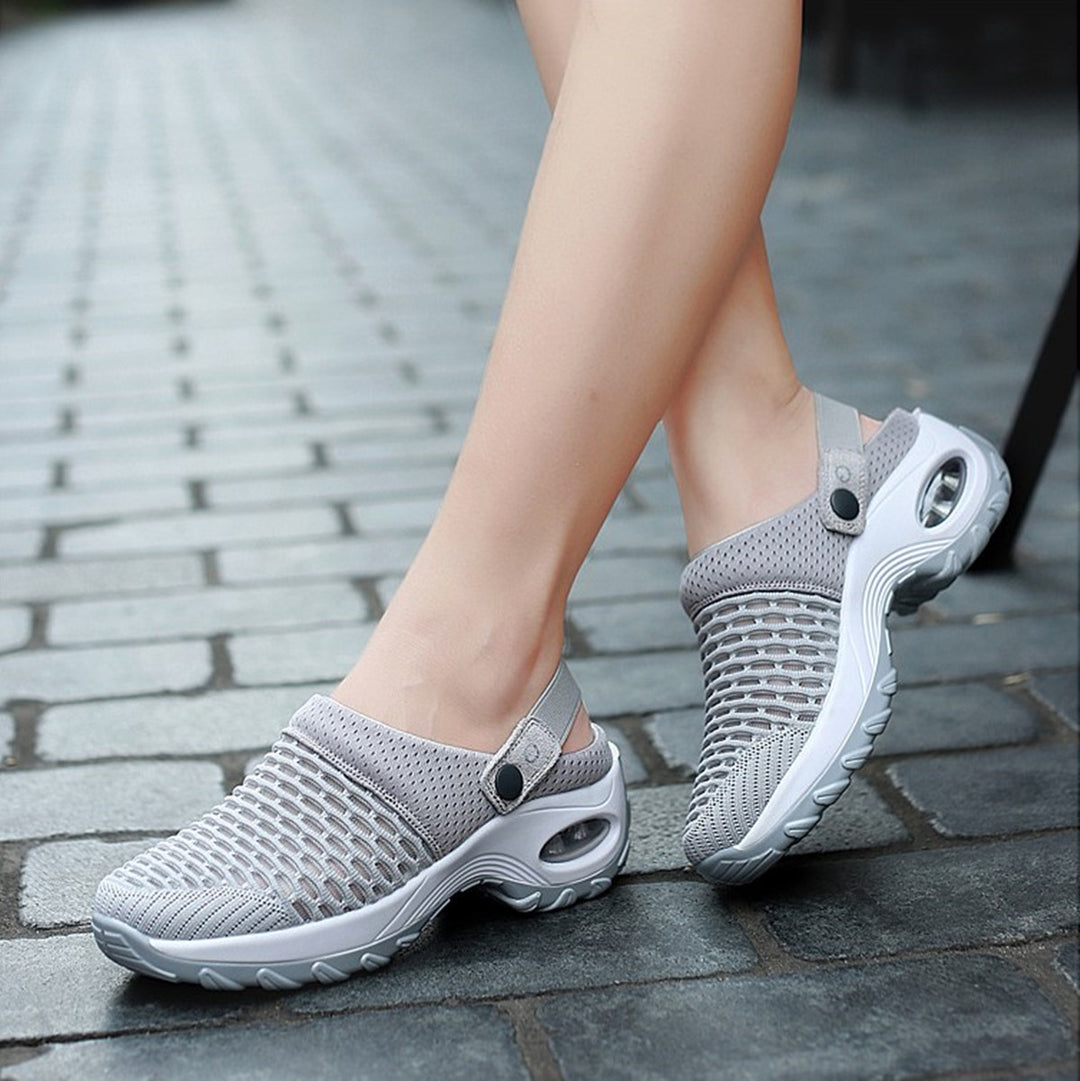Damen  atmungsaktive Mesh-Clogs mit luftgepolsterter Dämpfungssohle und verstellbarem Fersenriemen Echo Archiv