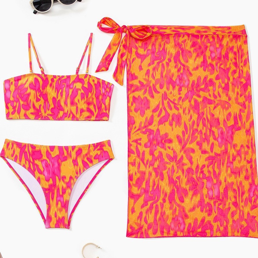 Damen Zweiteiliges Badeanzug-Set mit farbenfrohem Blumenmuster Echo Archiv