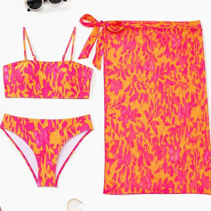 Damen Zweiteiliges Badeanzug-Set mit farbenfrohem Blumenmuster Echo Archiv
