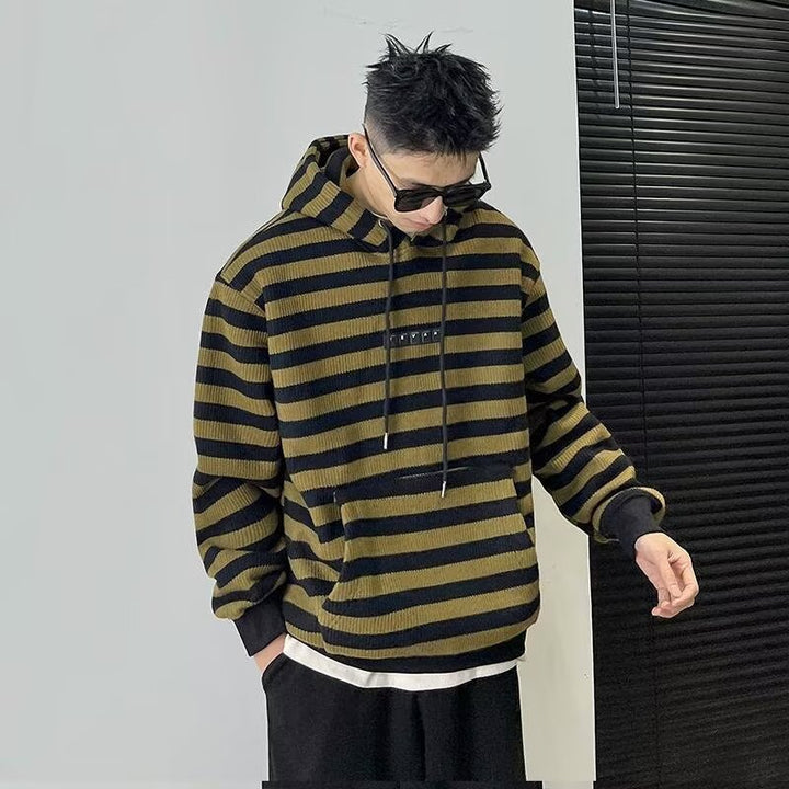 Herren Modischer Hoodie mit Streifenmuster Echoarchiv