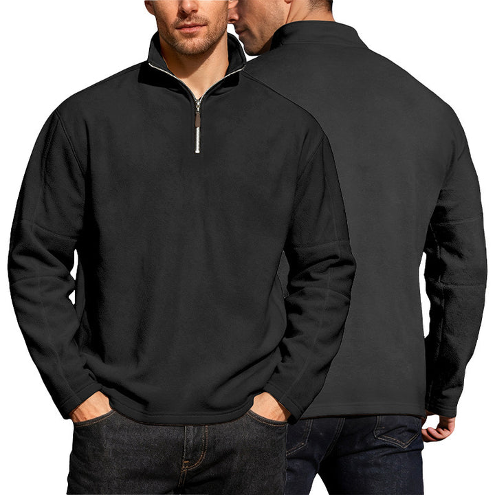 Herren Thermo-Fleece-Halbzip-Pullover mit Stehkragen Echoarchiv