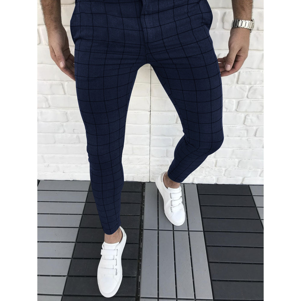 Herren Karierte Anzughose im Slim Fit Stil Echoarchiv